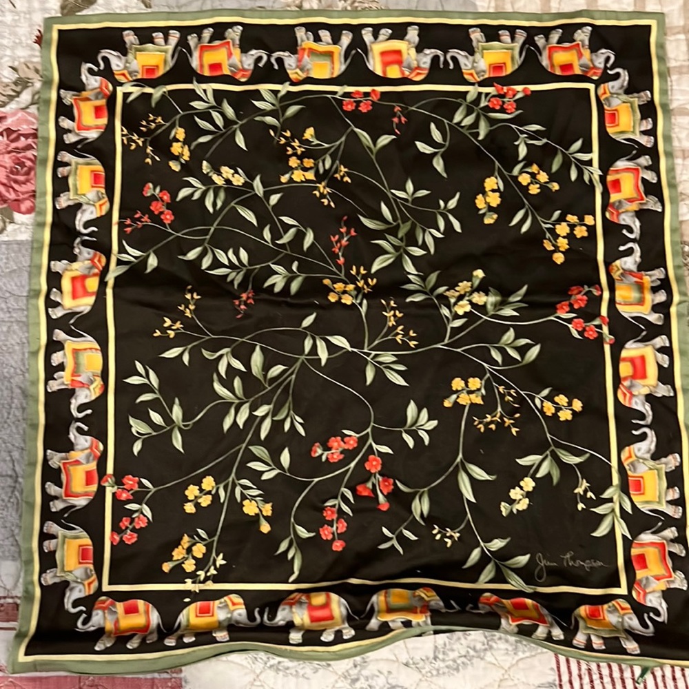 Jim Thompson elephants throw pillow cover 14.5” square